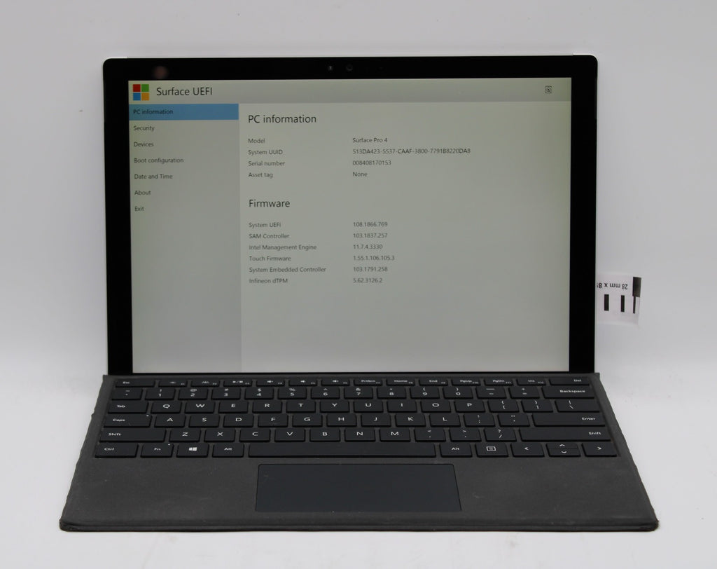 Microsoft Surface Pro 4 _ i5-6300U _ 8GB RAM _ 256GB Internal SSD _ No AC