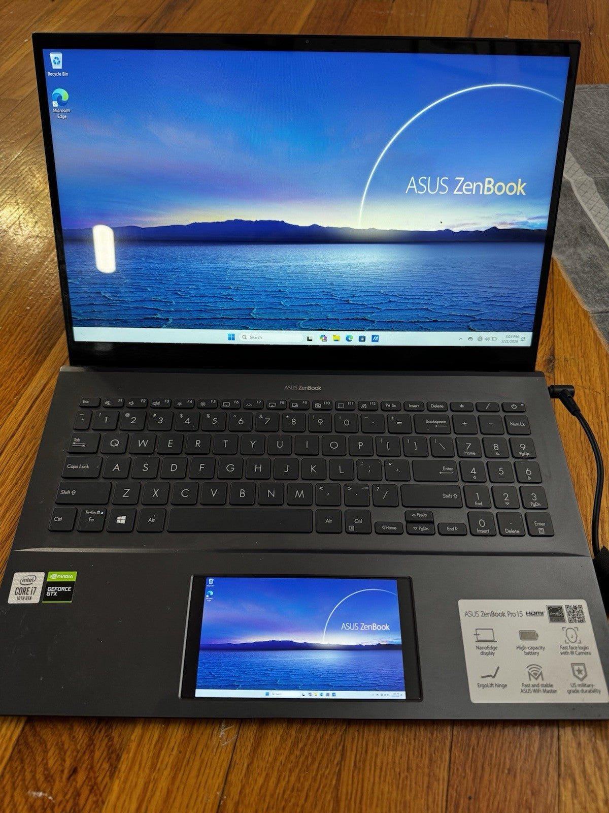 Asus ZenBook UX535L 15.6" Touch, i7 10750H, 16GB, 1TB GTX1650Ti  Touchpad Issue